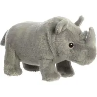 Aurora Pluche knuffeldier neushoorn - grijs - 24 cm - Safari dieren thema