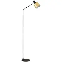 LINDBY Vloerlamp Vlada, zwart, Woon-/ Eetkamer, metaal, Scandinavisch, vloerlamp