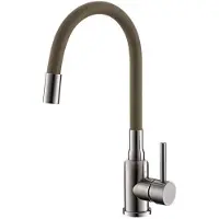 Alveus Mintas - Keukenkraan met flexibele arm, geborsteld rvs/beige 1144429