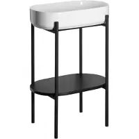 Hak Wastafel met onderplank puno 55x86x36 cm zwart