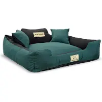 AIO KINGDOG - Hondenbed - Dierenmand 75x65 cm - Maat M - Groen met Zwart
