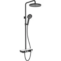 Kielle Oudee - Doucheset met thermostaatkraan, 26 cm, 3-jets, zwart/wit 20602004