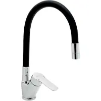 Novaservis Metalia 54 - Keukenkraan met flexibele arm, chroom/zwart 54014F,0C