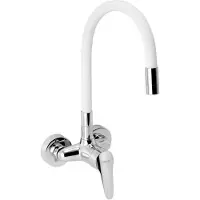 Novaservis Titania Iris New - Keukenkraan met flexibele arm, wit/chroom 94484,0B
