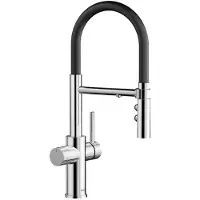 BLANCO Catris S - Keukenkraan met filterfunctie en flexibele uitloop, chroom/zwart 526705
