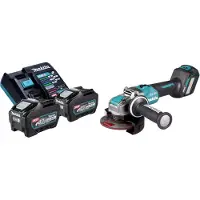 Makita GA 041 GT201 Accu haakse slijper 40 V max. 125 mm X-LOCK Brushless + 2x accu 5.0 Ah + lader