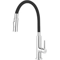 Novaservis Ferro - Keukenkraan met flexibele arm, dualspray, zwart/chroom 70730,0C