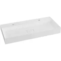 Sapho Godiva - Dubbele wastafel 96x44 cm, zonder overloop, met 2 kraangaten, wit GU096-2