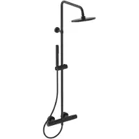 Ideal standard CeraTherm - Doucheset met thermostaat, diameter 20 cm, zijdeglans zwart A7586XG