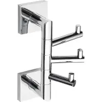 Sapho X-Square verstelbare drievoudige haak, chroom