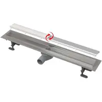 Alca - Douchegoot Double Fit and Go 75 cm, incl. rooster, roestvrij staal APZ13-DOUBLE9-750