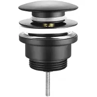 Sapho Wastafelafvoer 5/4“, klikwaste, grote stop, 1-5,5cm, mat zwart