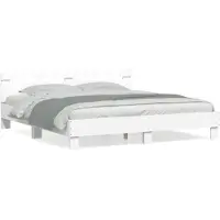 vidaXL Bedframe met hoofdeinde bewerkt hout wit 200x200 cm