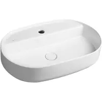 Isvea Infinity Oval Opbouwwastafel, 60x40cm, mat wit