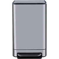 Desq Pedaal Prullenbak - 40L - RVS - Binnenemmer - Geurfilter - Softclose - Zilver Metallic