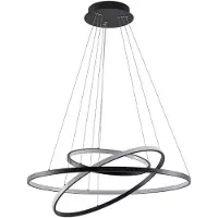 LUCANDE Hanglamp Ezana, dimbaar, zwart, Woon-/ Eetkamer, metaal, Modern