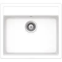 Schock Cristadur Mono N-100 A, een groene spoelbak uit de "Green Line" serie, met een excentrisch afvoersysteem