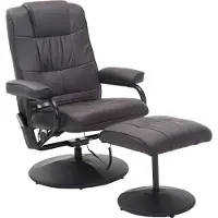 HOMCOM - Massagestoel - incl. voetenbank - 10 vibratiepunten - Bruin