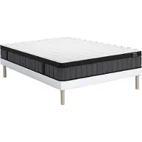 Vente-unique Set 160 x 200 cm gewatteerde bedbodem + hybride matras met pocketveren met 7 zones en gel met vormgeheugen van 25 cm dik - TOLCA van YSMÉE