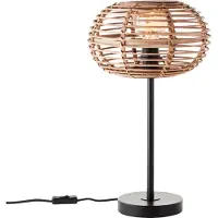 Brilliant Woodball - Tafellamp - E27 - max 1x40W - Zwart/Rotan