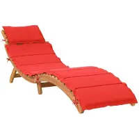 Syfax Ligbed met kussen massief acaciahout rood