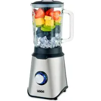 Moa Blender - BPA-Vrij - Smoothie Maker met 1,5L Glazen Kan - Voor Ijs, Bevroren Fruit, Noten - Mini - 1000W - RVS - Zilver