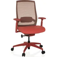 Hjh OFFICE Bureaustoel / draaistoel COLORE rugleuning mesh / zitting stof rood
