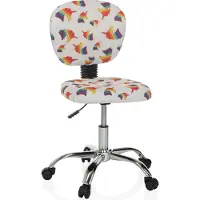 Hjh OFFICE Bureaustoel voor kinderen / Draaistoel voor kinderen KID BUBBLE Einhorn stof kleurrijk
