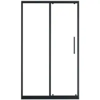 Vente-unique Matzwarte schuifdouchedeur in industriële stijl - 120 x 195 cm - TORONI