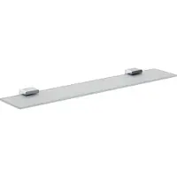 Emco loft opbergplank, glazen deel satijn, 600 mm, chroom, 1 stuk.