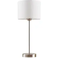 LINDBY Tafellamp Annatina, alu / grijs / zink, Slaapkamer, Textiel / Stof / Zijde, Modern, Tafellamp
