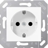 JUNG JG SCHUKO stopcontact voor klapdeur, model CD5120BFWW, wit