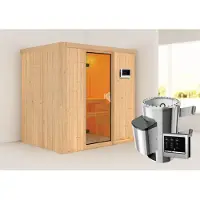 Karibu | Fanja Sauna | Bronzeglas Deur | Kachel 3,6 kW Externe Bediening