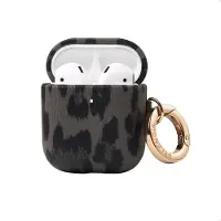 Selencia Sabi Case met panterprint voor de Apple AirPods 1 / 2 - Midnight Black