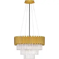Nova Luce Hanglamp Magnolia goud met kristal Ø 50cm