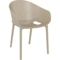 CLP Bistrostoel Sky Pro - Stapelbare Tuinstoel - Weerbestendig - Comfortabele Rugleuning - voor Tuin, Terras & Balkon - taupe
