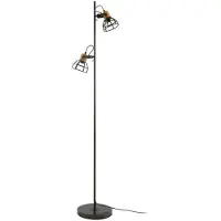 LINDBY Vloerlamp Arinthea , zwart, Woon-/ Eetkamer, metaal, Landelijk, vloerlamp