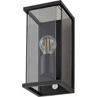 LUCANDE Wandlamp buiten met bewegingssensor Annalea, dimbaar, zwart, Aluminium, Modern