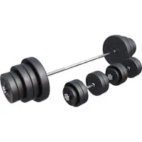 Gorilla Sports Lange halterset 130 kg Kunststof - 30 mm