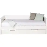 Woood Nikki Bedbank Incl Bedlade/Lattenrol - Grenen - Wit - 73x208x100