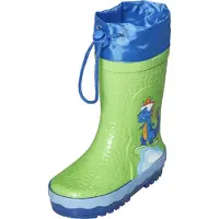 Playshoes Regenlaarzen 'Dino' blauw / limoen / oranje