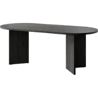 Selsey Eettafel Philipa ovaal | Design spaanplaat grijs 204x90x75 cm eettafels | NADUVI