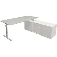 Kerkmann Form 2 Hoekbureau Lichtgrijs T-Voet 3 Lades 740 mm (H)