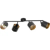 LINDBY Plafondlamp Aralena, dimbaar, zwart, Woon-/ Eetkamer, metaal, Modern, plafondlamp
