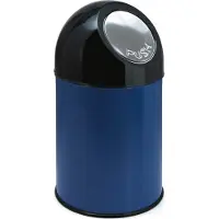 Huismerk Afvalbak Met Pushdeksel En Binnenemmer Blauw 30L