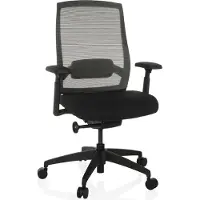 Hjh OFFICE Bureaustoel / draaistoel COLORE rugleuning mesh / zitting stof zwart