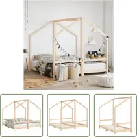 The Living Store Peuterbed Houten Bedframe - 165.5 x 171 x 158 cm - Massief grenenhout - Multiplex lattenbodem - Geschikt voor kinderen vanaf 4 jaar - Montage vereist