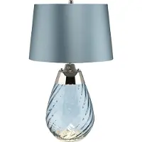Elstead Lighting LED Tafellamp Lena - Blue | E27 60W 3000K 620Lm 830 | Blue-tinted Glass / Duck Egg Blue Shade