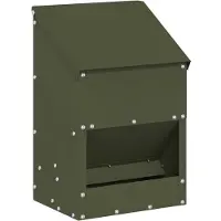 vidaXL Kippenvoerbak Olijfgroen 21 x 16 x 33 cm 3 kg Koudgewalst Staal