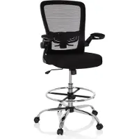 Hjh OFFICE VENDO WORK - Werkstoel / werkkruk/ verhoogde bureaustoel Zwart